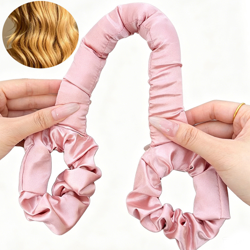 Preacher Curl Pad - 1-2pc Pink Black Satin Heatless Hair