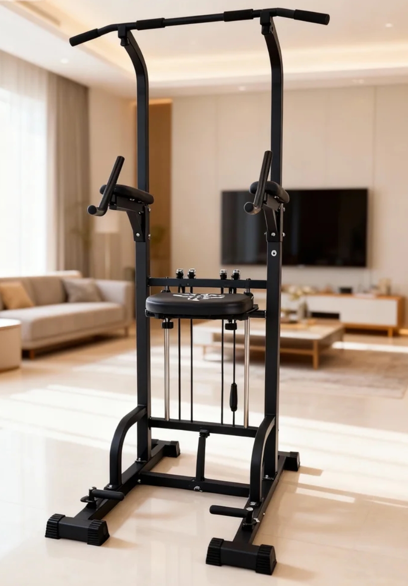 Home Gym Power Rack - Power Tower Pull-Up Dip Station 450LBS