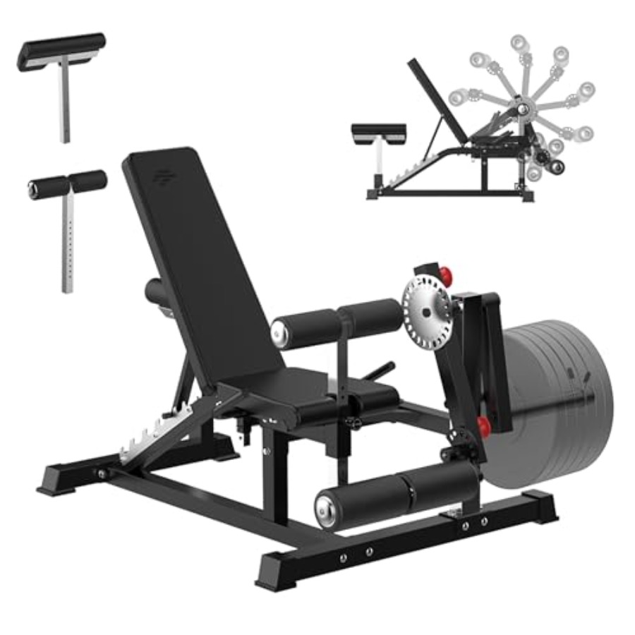 Home Gym Leg Machine - Adjustable Weight Bench with Leg Extension