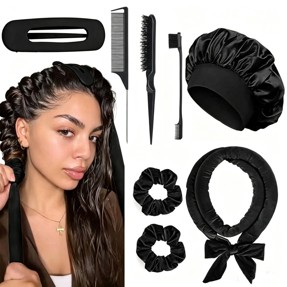 Preacher Curl Pad - 8/5/4Pcs Heatless Hair Curler Set Satin
