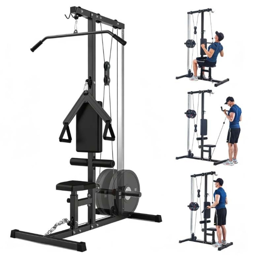 Home Gym Leg Machine - Multi-Functional LAT Pulldown Machine with High
