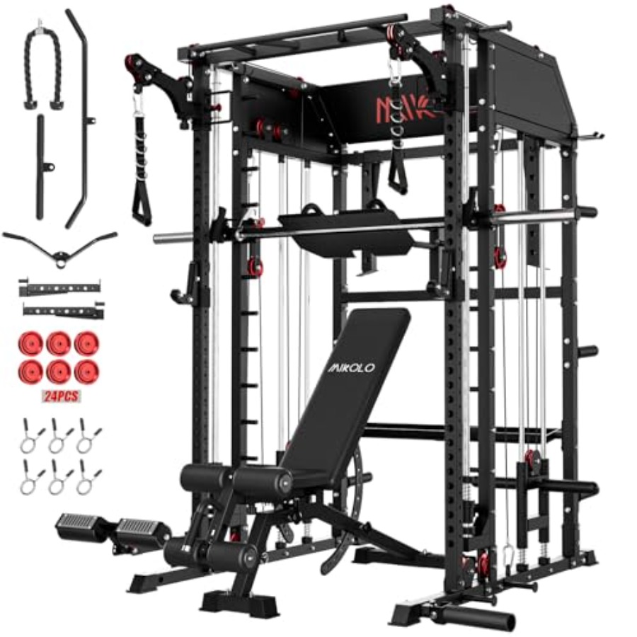 Vertical Leg Press - Home gym Smith machine: steel, black,