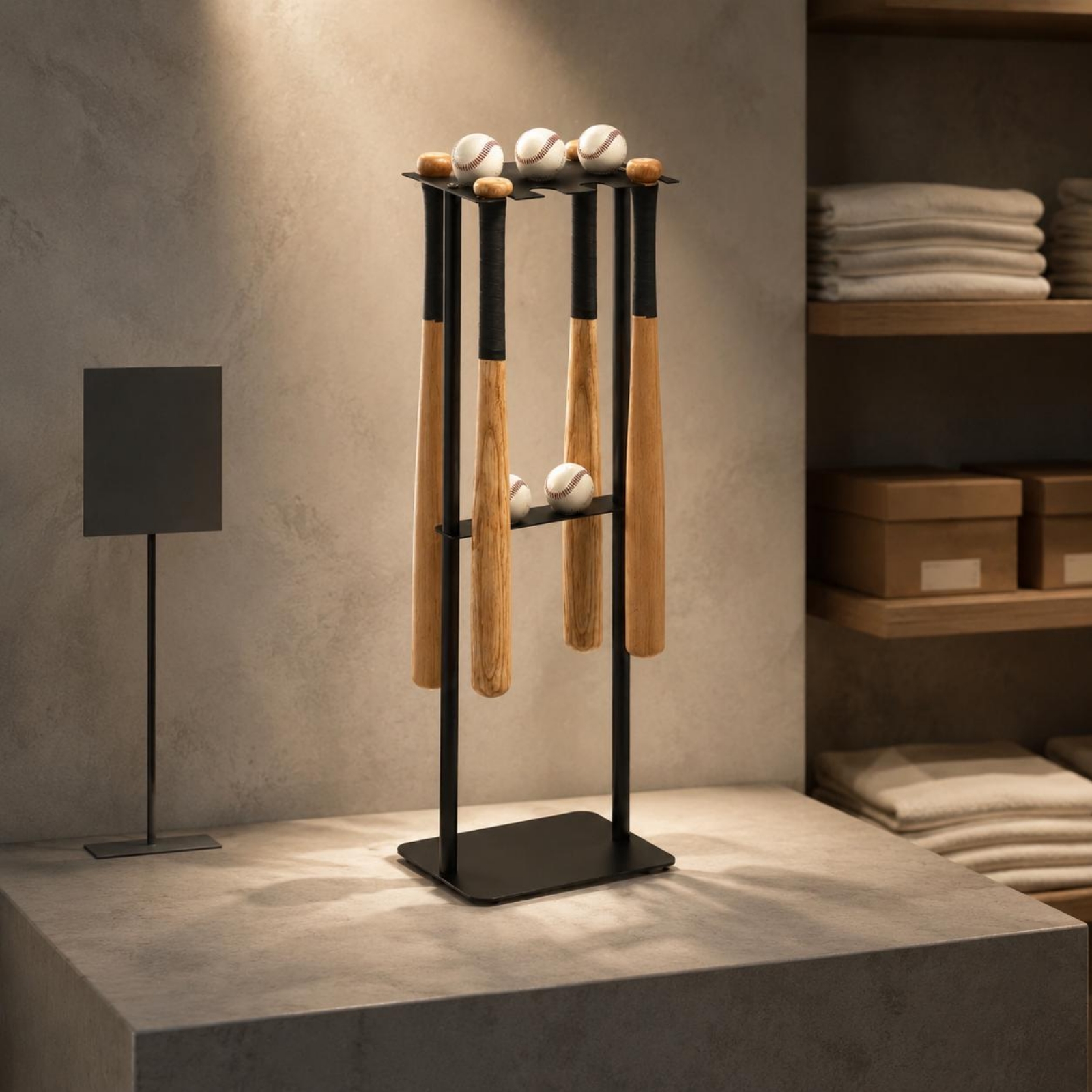 Home Gym Gym - Metal Baseball Display Rack Mobile Baseball