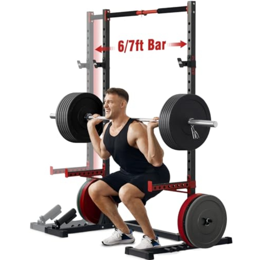 Home Gym Power Rack - Squat Rack with Pull-Up Bar Multi-Functional