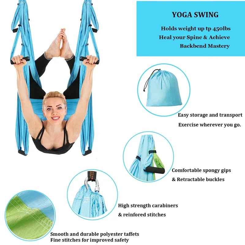 6 Handles Aerial Yoga Hammock  – обзор и цена Yoga Trapeze Swing