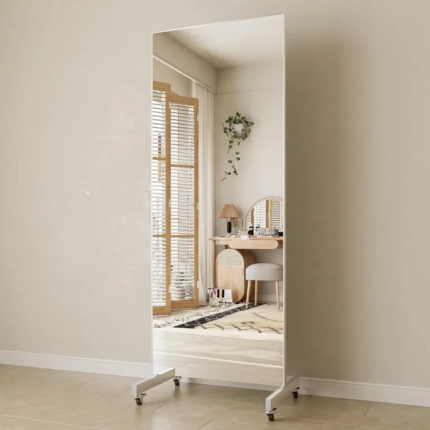 Rolling Floor Mirror With Whee – обзор и цена Home Gym Yoga Studio