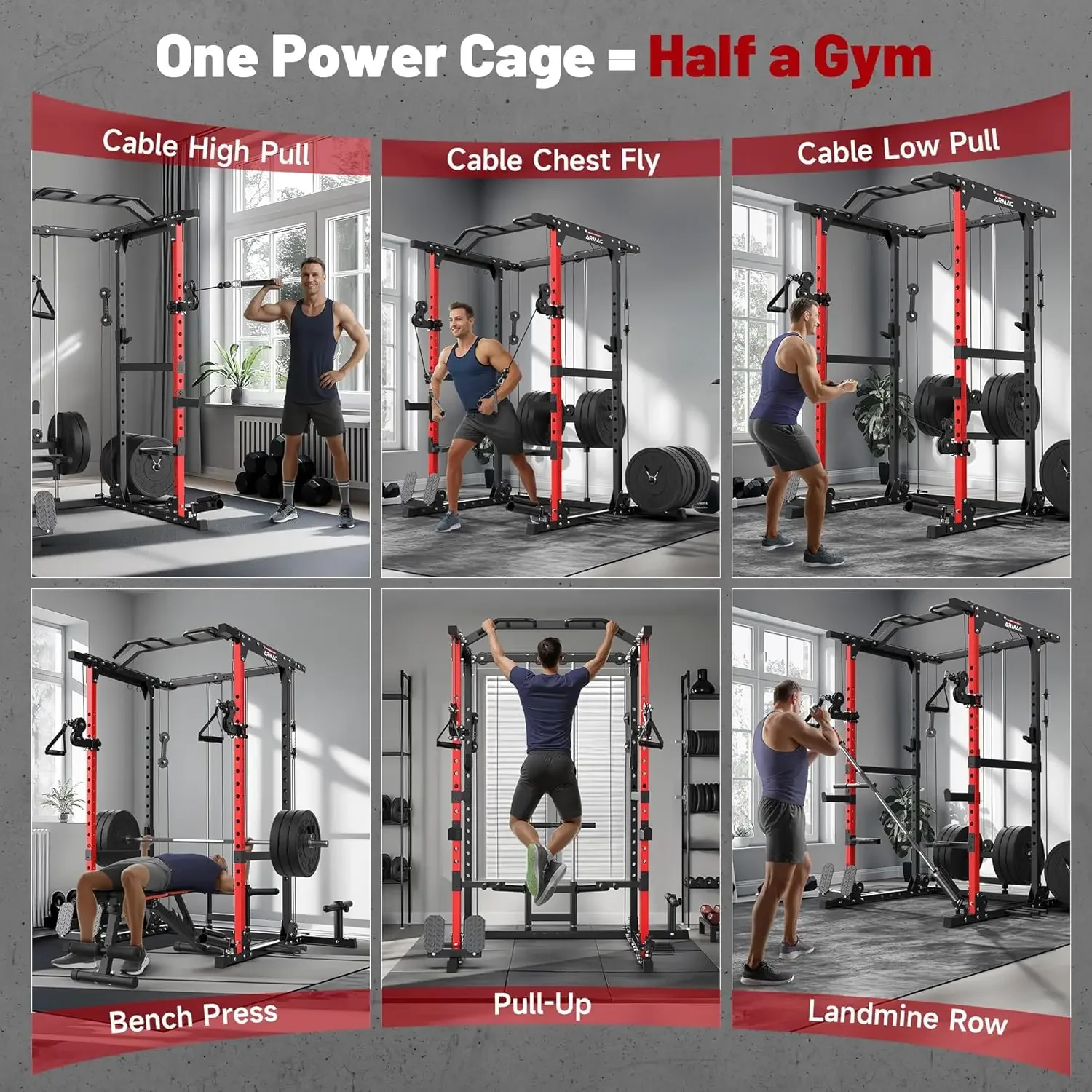 Power Cage,1500lbs Multi-Funct – обзор и цена Home Gym Power Rack