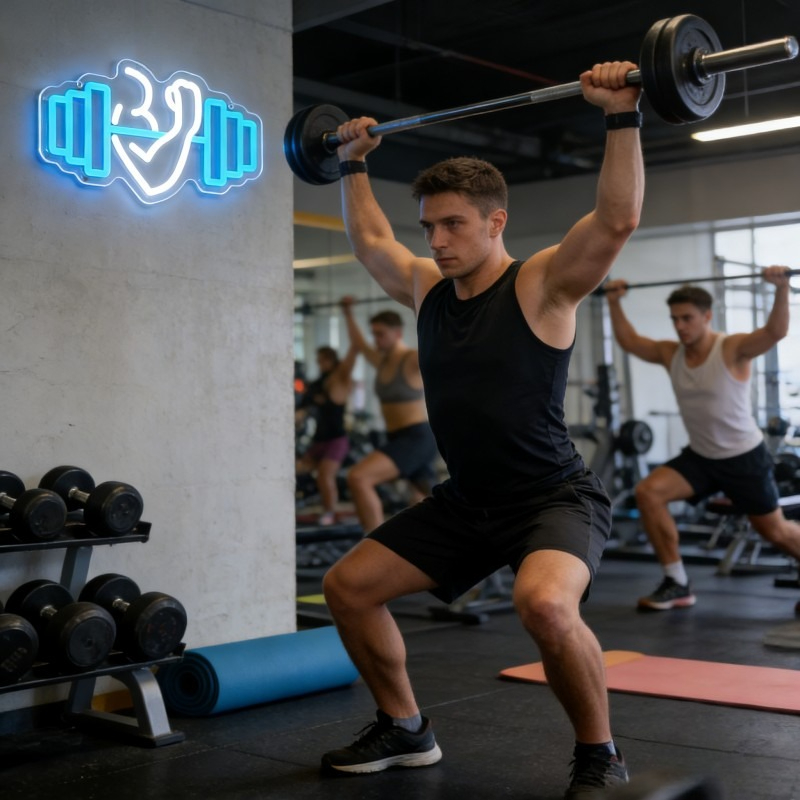 Bicep Dumbbell Neon Sign LED W – обзор и цена Home Gym Yoga Studio
